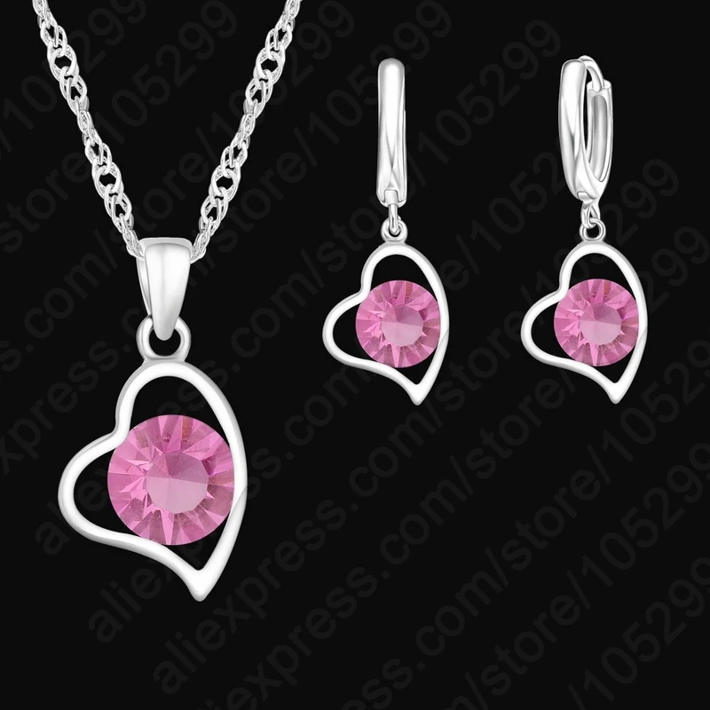 Женский комплект из колье и серёг серебра 925 пробы|jewelry display necklace|jewelry necklace chainnecklace