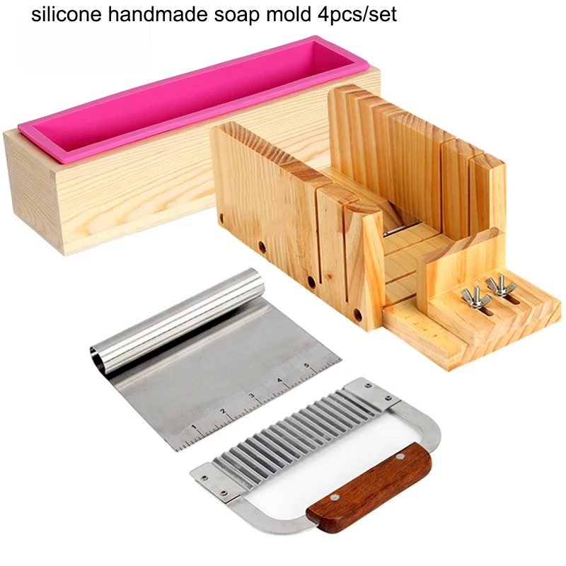 Silicone Mold Soap Making Tool Cutter Set-4 Adjustable Wooden Loaf Cutter Box 2 Pieces Stainless Steel Blades for DIY Handmade
Silicone Mold Soap Making Tool Cutter Set-4 Adjustable Wooden Loaf Cutter Box 2 Pieces Stainless Steel Blades for DIY Handmade