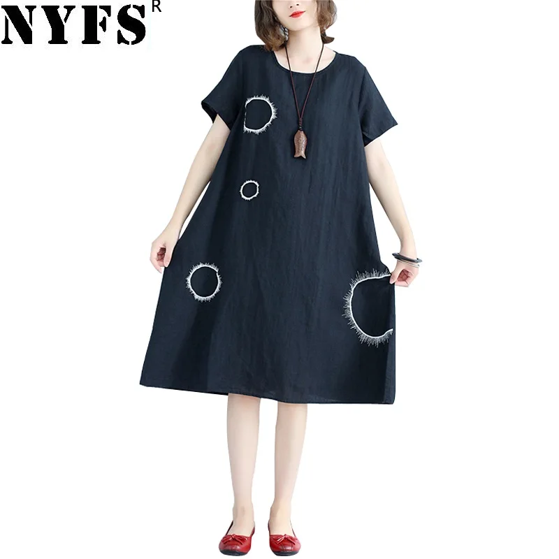 NYFS 2021 New Summer dress Vintage Cotton Linen Woman dress Loose Dot embroidered long dress Vestidos Robe
NYFS 2021 New Summer dress Vintage Cotton Linen Woman dress Loose Dot embroidered long dress Vestidos Robe