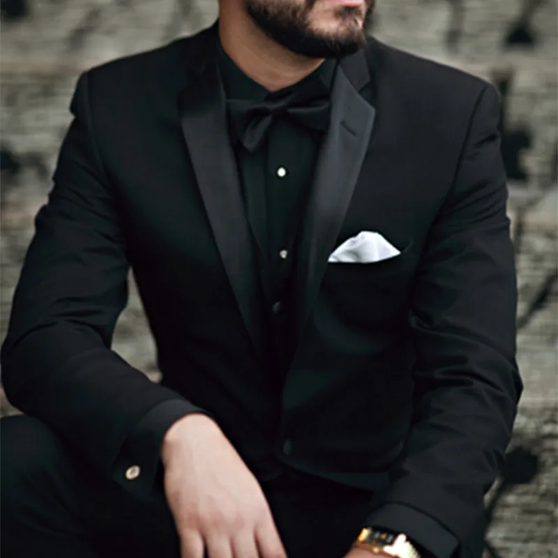 Черный мужской деловой костюм Terno Masculino индивидуальный приталенный мужские