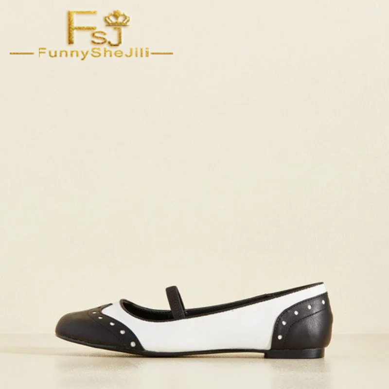 Black and White Comfortable Flats Round Toe Wingtip Vintage Shoes Spring Autumn Incomparable Generous Sexy Women Shoes FSJ
Black and White Comfortable Flats Round Toe Wingtip Vintage Shoes Spring Autumn Incomparable Generous Sexy Women Shoes FSJ
