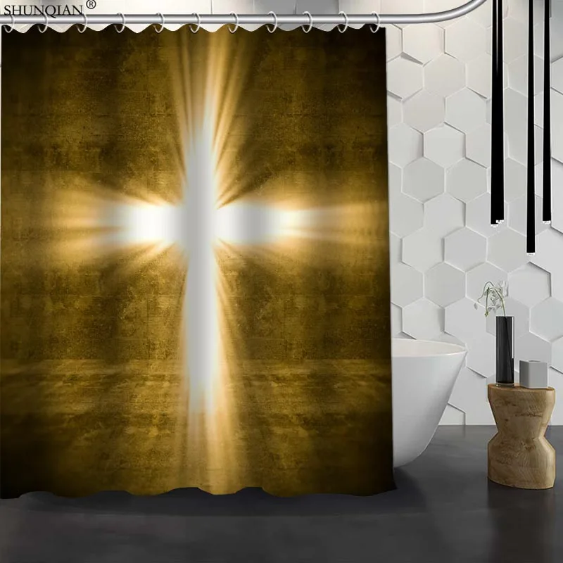New Glowing Cross Custom Shower Curtain Waterproof Fabric Bath Curtain Polyester Fabric Bathroom Curtain 18-4.11
New Glowing Cross Custom Shower Curtain Waterproof Fabric Bath Curtain Polyester Fabric Bathroom Curtain 18-4.11