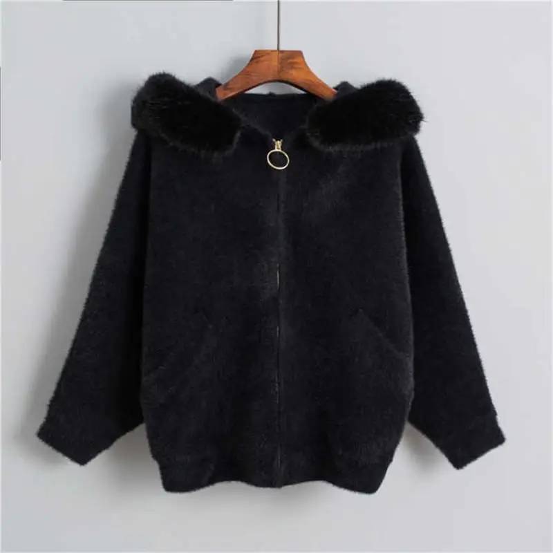Women 2019 Autumn Winter Faux Mink Sweater Coat Female Batwing Sleeve Hooded Open Stitch Coat Warm Jacket Casaco Mujer K192
Women 2019 Autumn Winter Faux Mink Sweater Coat Female Batwing Sleeve Hooded Open Stitch Coat Warm Jacket Casaco Mujer K192