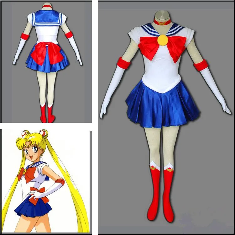 Hot Anime Sailor Moon Cosplay Sailor Moon Cos Halloween Man Woman Cosplay Costume dress+sleeve+tie+bow+Neckwear+Headwear
Hot Anime Sailor Moon Cosplay Sailor Moon Cos Halloween Man Woman Cosplay Costume dress+sleeve+tie+bow+Neckwear+Headwear