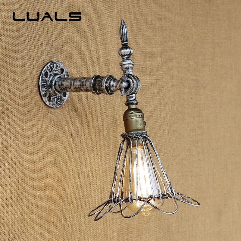 Loft Retro Wall Light Personality iron wire lampshade Pipe Lamp Cafe Bar Industrial Style Edison Wall Lights Indoor Art Lighting
Loft Retro Wall Light Personality iron wire lampshade Pipe Lamp Cafe Bar Industrial Style Edison Wall Lights Indoor Art Lighting
