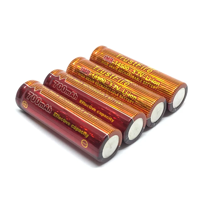 18pcs/lot Trustfire IMR 14500 3.7V 700mAh Lithium Battery High Drain Rechargeable Batteries For Led flashlights Torch
18pcs/lot Trustfire IMR 14500 3.7V 700mAh Lithium Battery High Drain Rechargeable Batteries For Led flashlights Torch