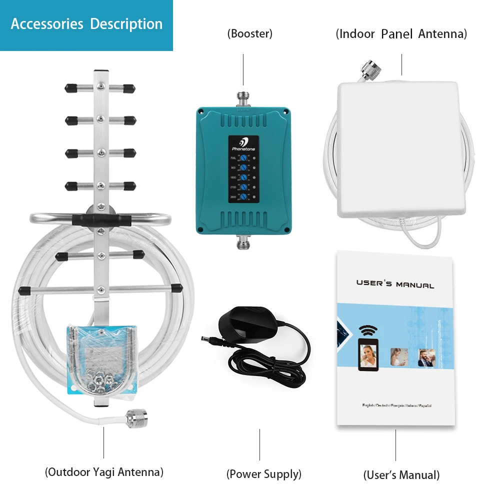 Cellular Amplifier 2g 3g 4g GSM Repeater Booster700/900/1800/2100/2600MHz Mobile Signal Repeater 4g Signal Booster For Cellphone
Cellular Amplifier 2g 3g 4g GSM Repeater Booster700/900/1800/2100/2600MHz Mobile Signal Repeater 4g Signal Booster For Cellphone