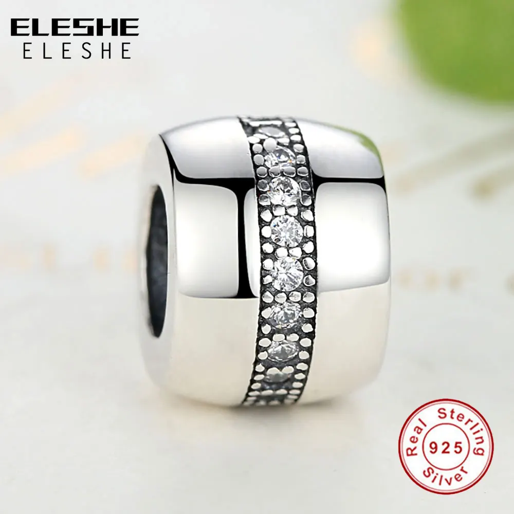 ELESHE Fashion 925 Sterling Silver Round Charms with CZ Beads Fit Original DIY Bracelets Women Fine Jewelry Accessories
ELESHE Fashion 925 Sterling Silver Round Charms with CZ Beads Fit Original DIY Bracelets Women Fine Jewelry Accessories