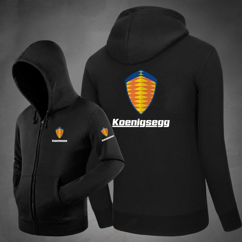 Мужские модные толстовки на молнии толстовка Koenigsegg бренд 2019 зимние осенние