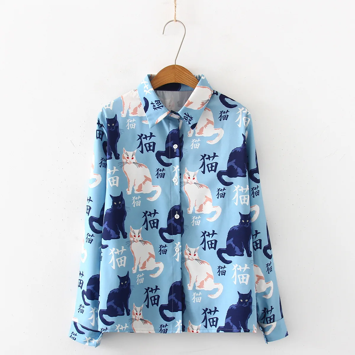 2019 Women Fashion Long Sleeve Cats Print Cotton Blouses Shirts Loose Casual Tops Shirts Blusas
2019 Women Fashion Long Sleeve Cats Print Cotton Blouses Shirts Loose Casual Tops Shirts Blusas