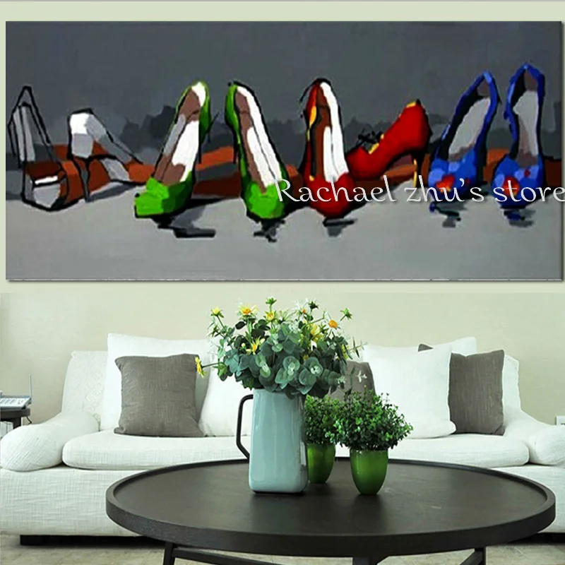 Large Handpainted Cartoon Still Life Oil Painting On Canvas Textured High Heeled Shoes Wall Pictures For Living Room Home Decor
Large Handpainted Cartoon Still Life Oil Painting On Canvas Textured High Heeled Shoes Wall Pictures For Living Room Home Decor