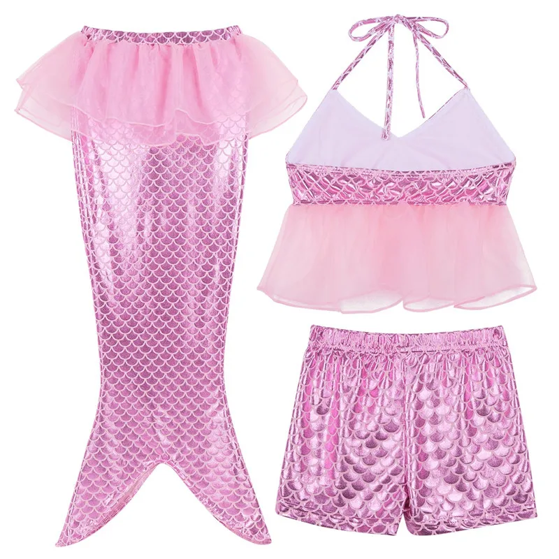 Детский купальный костюм Русалочки с хвостом для девочек из 3 предметов