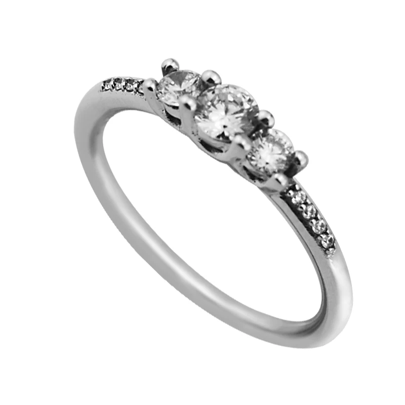 Серебряное кольцо сказочное с прозрачным фианитом для женщин Anel Feminino 100% 925