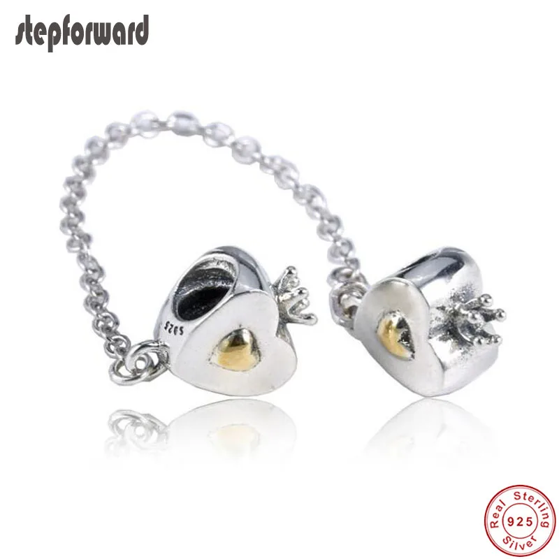 DIY Good Quality Two Tone 925 Sterling Silver Love Heart Crown Design Safe Chain Fit Charm Bracelet
DIY Good Quality Two Tone 925 Sterling Silver Love Heart Crown Design Safe Chain Fit Charm Bracelet