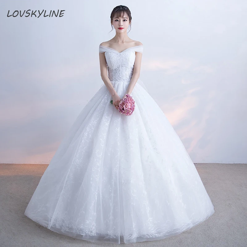 Elegant Lace Princess Wedding Dress Boat Neck Beads Bow Design Fashion Bride Wedding dresses Vestido De Noiva Plus Sizes
Elegant Lace Princess Wedding Dress Boat Neck Beads Bow Design Fashion Bride Wedding dresses Vestido De Noiva Plus Sizes