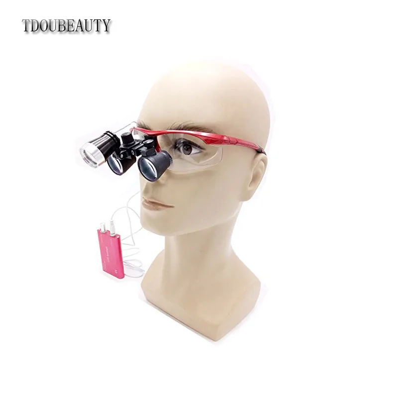 TDOUBEAUTY New 2.5x 420mm Surgical Binocular Loupes +Head Light Lamp +Aluminum Box(Ruby red) Free Shipping
TDOUBEAUTY New 2.5x 420mm Surgical Binocular Loupes +Head Light Lamp +Aluminum Box(Ruby red) Free Shipping