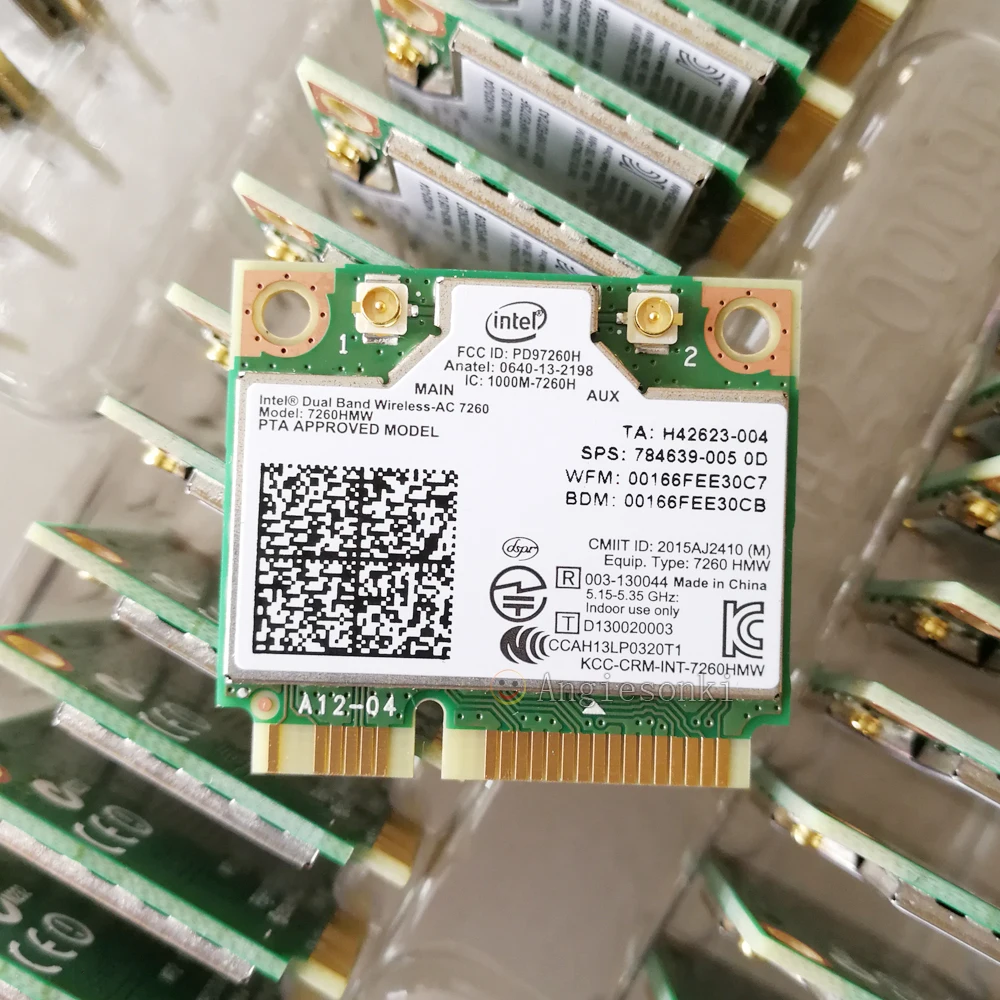 Wireless card for intel 7260HMW 710661-001/784639-005 ac 7260 dual band 867mbps WiFi+BT 4.0 PCIe for HP EliteBook 840 14 17
Wireless card for intel 7260HMW 710661-001/784639-005 ac 7260 dual band 867mbps WiFi+BT 4.0 PCIe for HP EliteBook 840 14 17