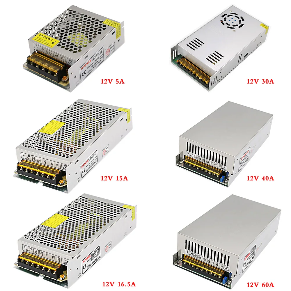 ac dc 220v to DC12v 1A 2A 3A 5A 6A 8.5A 10A 16.5A 20A 30A 60A lighting Transformers Adapter LED Strip light Switch power supply
ac dc 220v to DC12v 1A 2A 3A 5A 6A 8.5A 10A 16.5A 20A 30A 60A lighting Transformers Adapter LED Strip light Switch power supply
