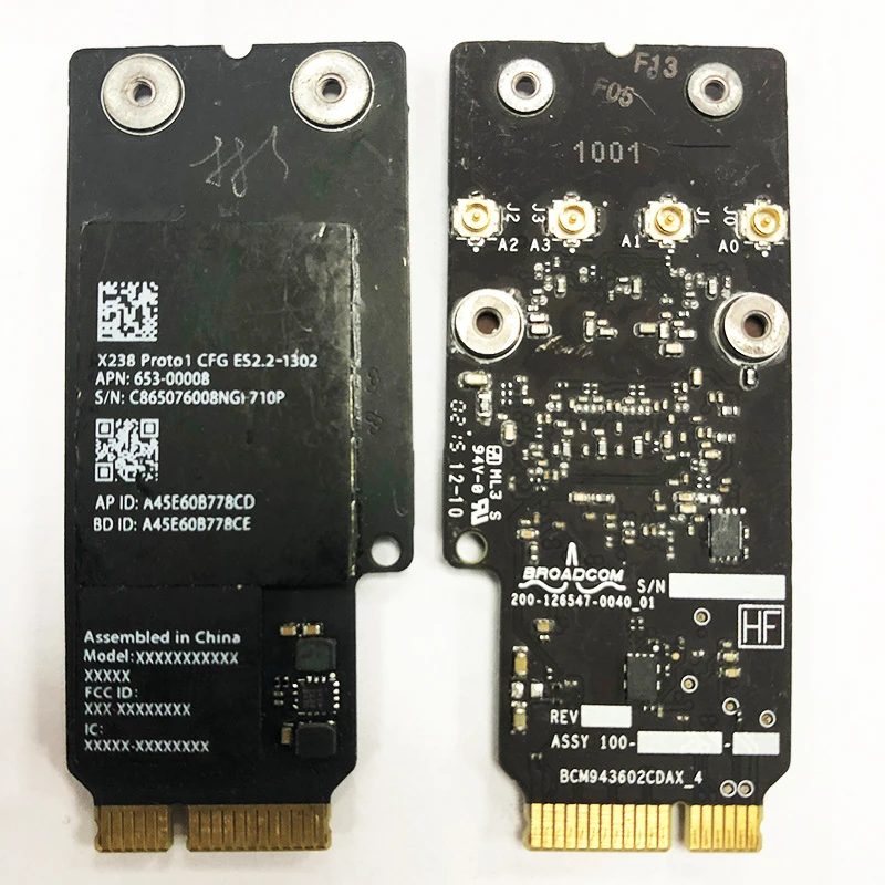 Для Broadcom BCM943602CDAX 2 4 и 5 г 802.11ac беспроводной-AC Wifi bluetooth Mini PCI-E 1300 м WLAN + Bluetooth 0 карта |