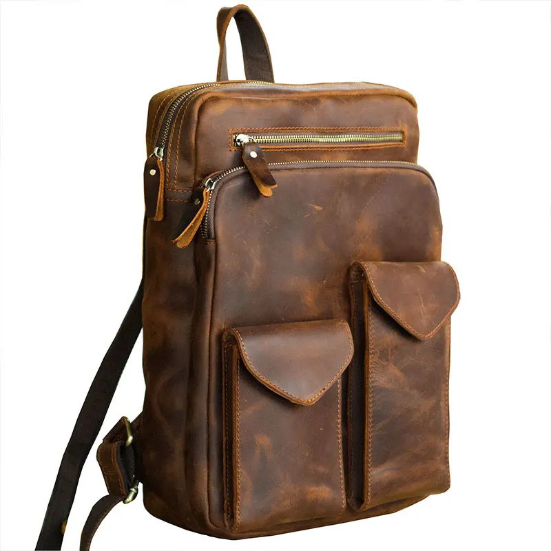 Men Backpacks Men's Business Genuine Leather Backpack 14" Laptop Shoulder Bags Travel Crazy Horse Leather Top Layer Leather Male
Men Backpacks Men's Business Genuine Leather Backpack 14" Laptop Shoulder Bags Travel Crazy Horse Leather Top Layer Leather Male
