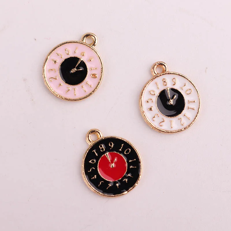 Oil Drop Charms 10pcs/lot 15*12mm Cute Clock Enamel Charms Alloy Pendant Fit necklaces Bracelets DIY Jewelry Accessories
Oil Drop Charms 10pcs/lot 15*12mm Cute Clock Enamel Charms Alloy Pendant Fit necklaces Bracelets DIY Jewelry Accessories