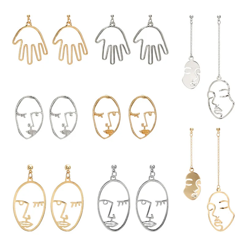 Trendy Abstract Art Drop Earrings Gold Color Hand Palm Face Crystal Dangle Earrings Girls Fashion Statement Earrings For Women 
Trendy Abstract Art Drop Earrings Gold Color Hand Palm Face Crystal Dangle Earrings Girls Fashion Statement Earrings For Women