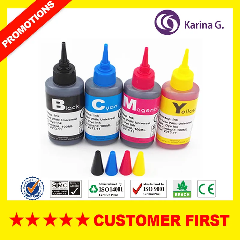 4X 100ml for T2941-T2944 Dye Based Ink For Epson XP420 XP424 XP320 XP-420 XP-424 XP-320 WF-2630 WF-2650 WF-2660 BK C M Y
4X 100ml for T2941-T2944 Dye Based Ink For Epson XP420 XP424 XP320 XP-420 XP-424 XP-320 WF-2630 WF-2650 WF-2660 BK C M Y