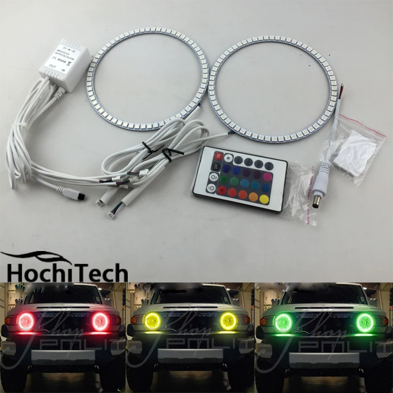 Для Toyota FJ Cruiser RGB светодиодный комплект Фар halo angel eyes аксессуары для стайлинга