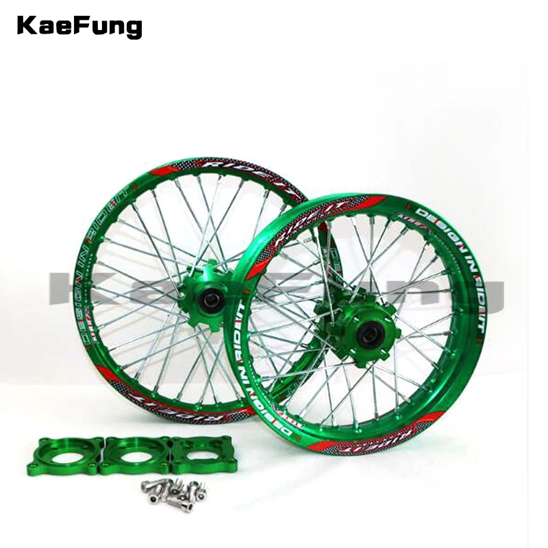 Front 1.60-17" Rear 1.85-14" Alloy Wheel Rim with CNC Hub of 15mm hole For KLX TTR125CC Dirt Pit bike 14 17 ihch Green wheel
Front 1.60-17" Rear 1.85-14" Alloy Wheel Rim with CNC Hub of 15mm hole For KLX TTR125CC Dirt Pit bike 14 17 ihch Green wheel