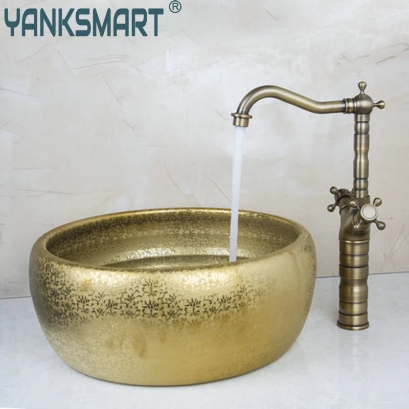 Античный латунный кран YANKSMART с двойной ручкой + раковина для ванной комнаты, раковина для керамики, раковина для ванной комнаты, набор аксесс...
Античный латунный кран YANKSMART с двойной ручкой + раковина для ванной комнаты, раковина для керамики, раковина для ванной комнаты, набор аксесс...