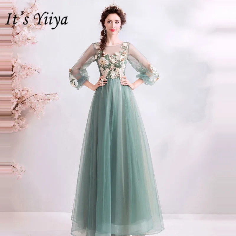 It's YiiYa Prom Gowns Green O-neck Full Sleeves A-Line Floor Length Long Party Dress Custom Plus Size Prom Dresses 2019 E243
It's YiiYa Prom Gowns Green O-neck Full Sleeves A-Line Floor Length Long Party Dress Custom Plus Size Prom Dresses 2019 E243