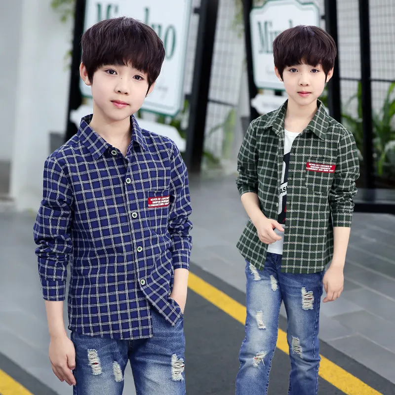 New Design Boys School Shirt Fashion High Quality Spring Autumn Casual Long Sleeve Navy Plaid Cotton Soft Blouse For Teenagers
New Design Boys School Shirt Fashion High Quality Spring Autumn Casual Long Sleeve Navy Plaid Cotton Soft Blouse For Teenagers