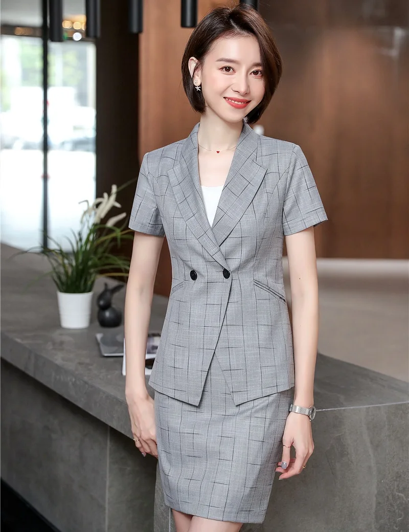 Fashion Plaid OL Styles Women Business Suits With Jackets Coat and Skirt For Ladies Blazers Suits Professional Beauty Salon Set
Fashion Plaid OL Styles Women Business Suits With Jackets Coat and Skirt For Ladies Blazers Suits Professional Beauty Salon Set