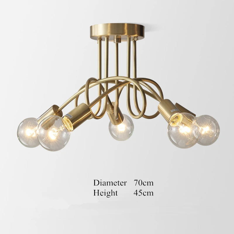 Nordic Copper LED Living Room Bedroom Ceiling Lamp 3/5 Heads Simple Cafe Restaurant Corridor Decor LED Ceiling Light Fixtures
Nordic Copper LED Living Room Bedroom Ceiling Lamp 3/5 Heads Simple Cafe Restaurant Corridor Decor LED Ceiling Light Fixtures