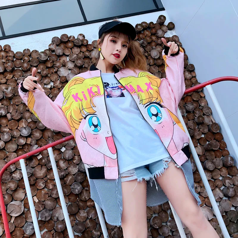 Thai tide brand ladies jacket 2019 spring new cartoon pattern loose bf jacket female hem stitching long coat female
Thai tide brand ladies jacket 2019 spring new cartoon pattern loose bf jacket female hem stitching long coat female