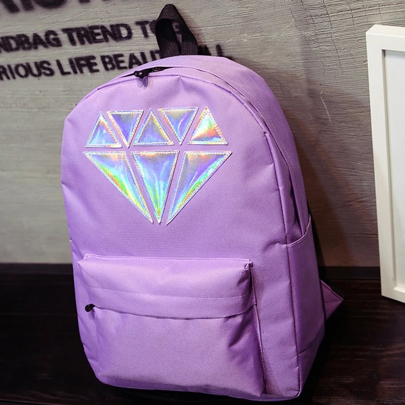 Women Canvas Backpack School Bags Holographic Silver Diamond Solid Teenage Girls Female Men Laptop Sale waterproof brand Mochila
Women Canvas Backpack School Bags Holographic Silver Diamond Solid Teenage Girls Female Men Laptop Sale waterproof brand Mochila