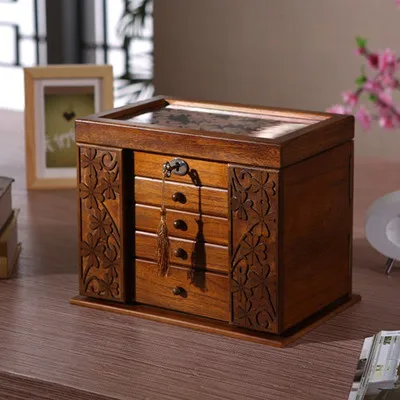 The new wooden jewelry box Storage Box retro wood clover cosmetic boxes with lock special offer Organization case 34*23*25cm
The new wooden jewelry box Storage Box retro wood clover cosmetic boxes with lock special offer Organization case 34*23*25cm