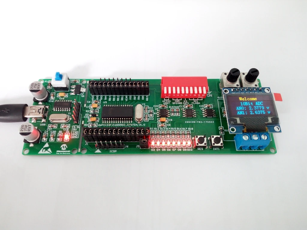 DsPIC Development Board DsPIC33FJ Development Board DsPIC33FJ16GS502 Development Board DSP Experiment Board
DsPIC Development Board DsPIC33FJ Development Board DsPIC33FJ16GS502 Development Board DSP Experiment Board