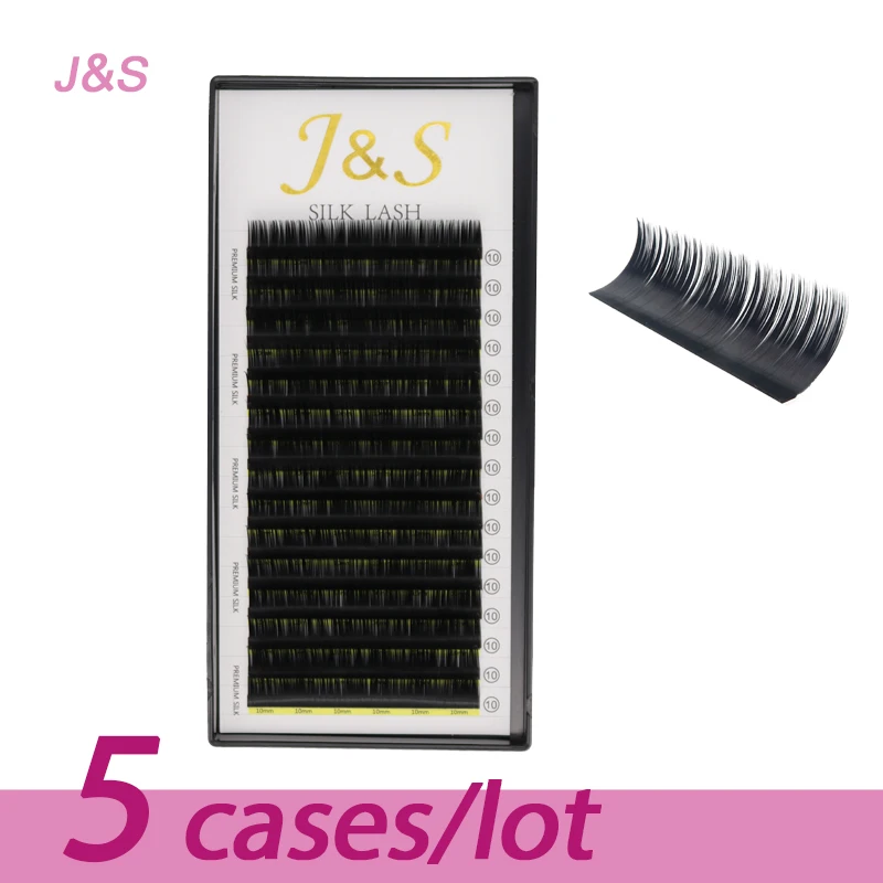 Фото J & S 5 лотков для наращивания ресниц накладной объем отдельные ресницы 0 03 мм 05 07 10