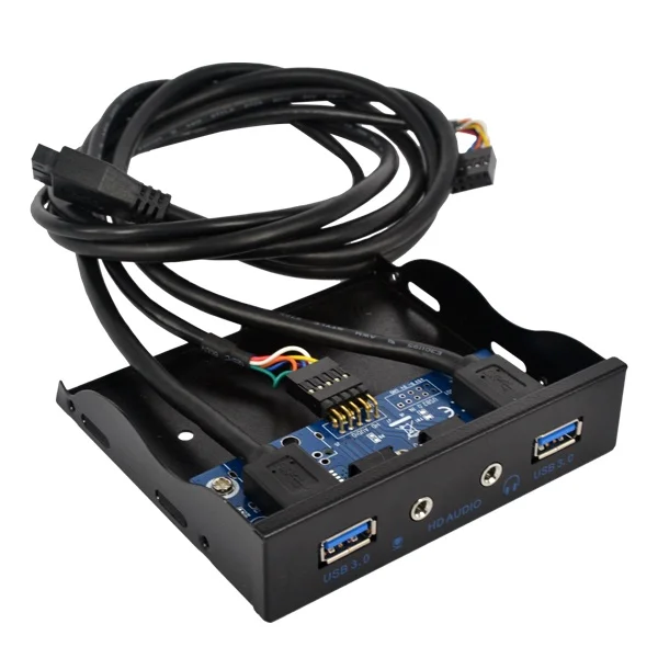 3.5" 2 Ports USB 3.0 Hub with HD Audio Output + Mic Connector Adapter 20Pin 3.5 Inch Internal Floppy Front Panel Bracket | Компьютеры