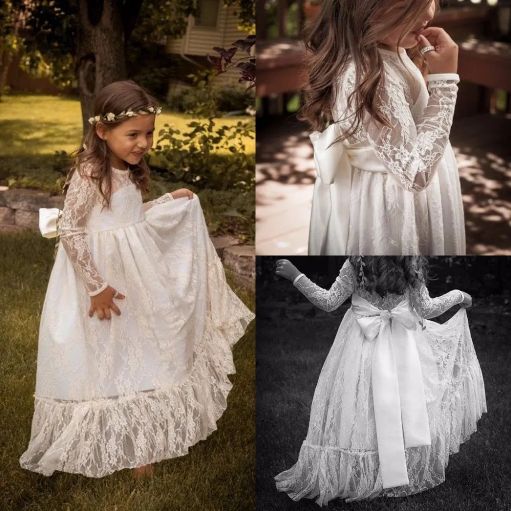 Boho Flower Girl Dresses O Neck Long Sleeve A-Line Kids Birthday Party Gown First Communion Dress For Little Princess
Boho Flower Girl Dresses O Neck Long Sleeve A-Line Kids Birthday Party Gown First Communion Dress For Little Princess