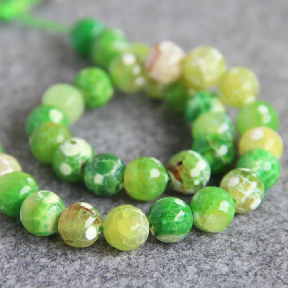 Хит для ожерелья и браслета 14 мм Многоцветный натуральный зеленый полосатый