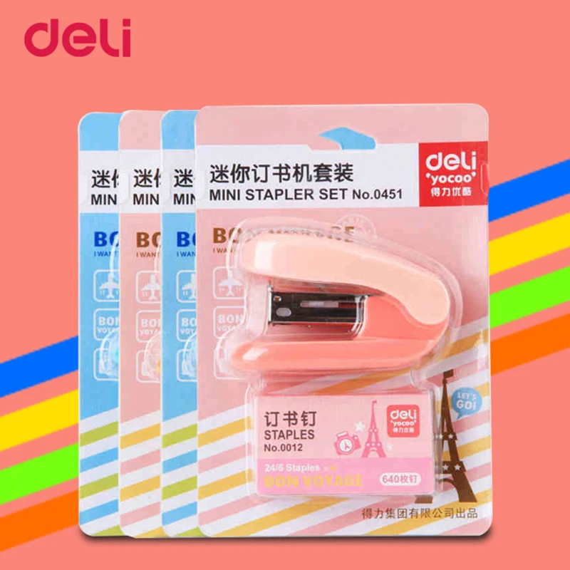 Deli Mini Small Cute School Office Staple Set Office Supplies Stationery Standard Size Practical Staple Free Hot Sale Stapler
Deli Mini Small Cute School Office Staple Set Office Supplies Stationery Standard Size Practical Staple Free Hot Sale Stapler
