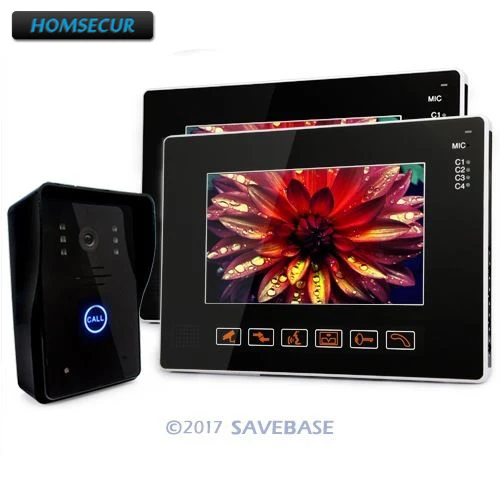 HOMSECUR 9 "Цветная Сенсорная панель монитор видео дверной звонок Домофон Система