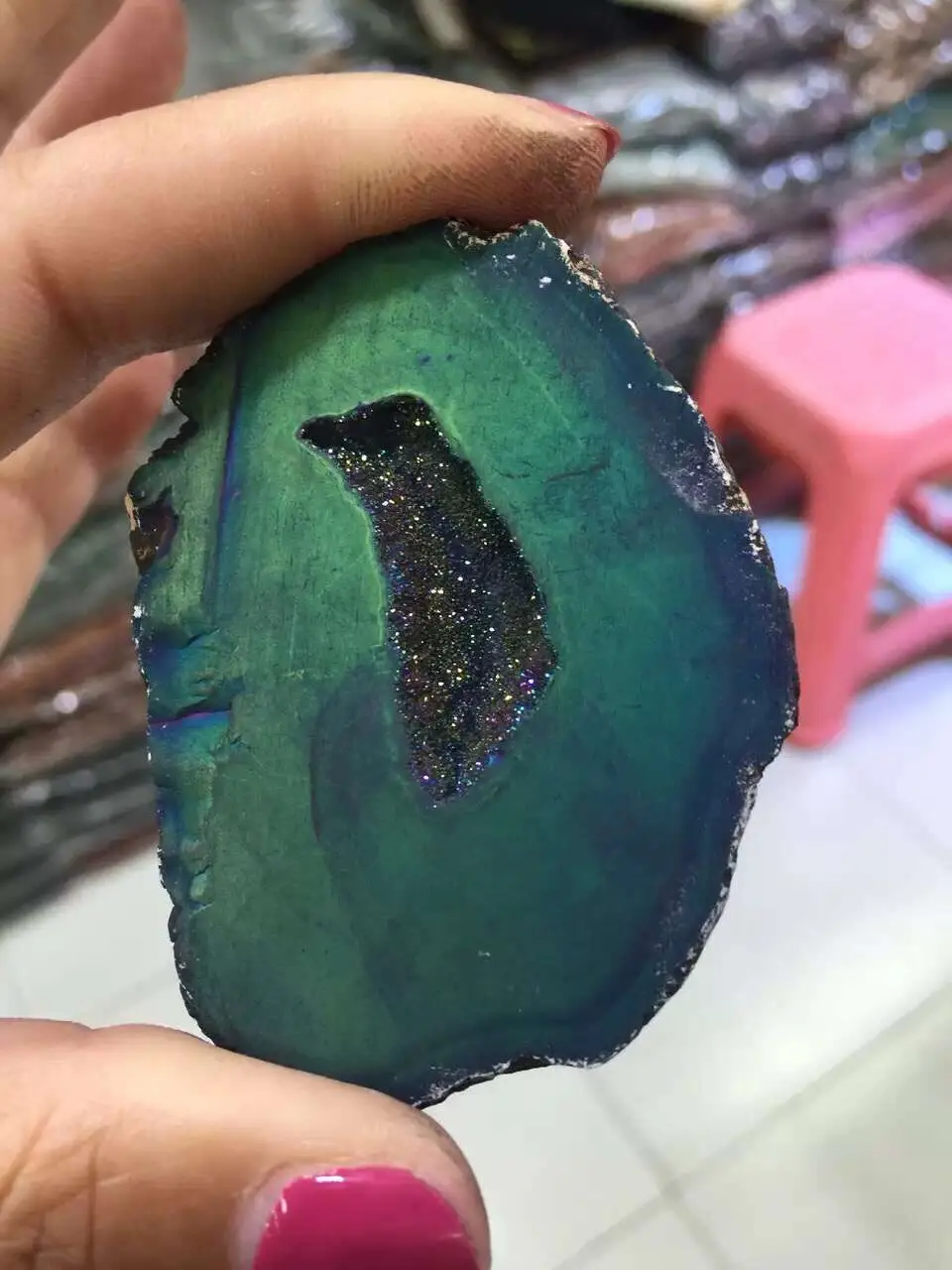 Trendy 1pcs Druzy Green Color Jewlery Making Suppliers Slab Gems Stone Necklaces for Dinnder Fashion Design
Trendy 1pcs Druzy Green Color Jewlery Making Suppliers Slab Gems Stone Necklaces for Dinnder Fashion Design
