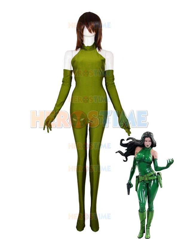 Фото Армейский зеленый Madame Hydra/Viper X man Женский костюм супергероя из спандекса Zentai на