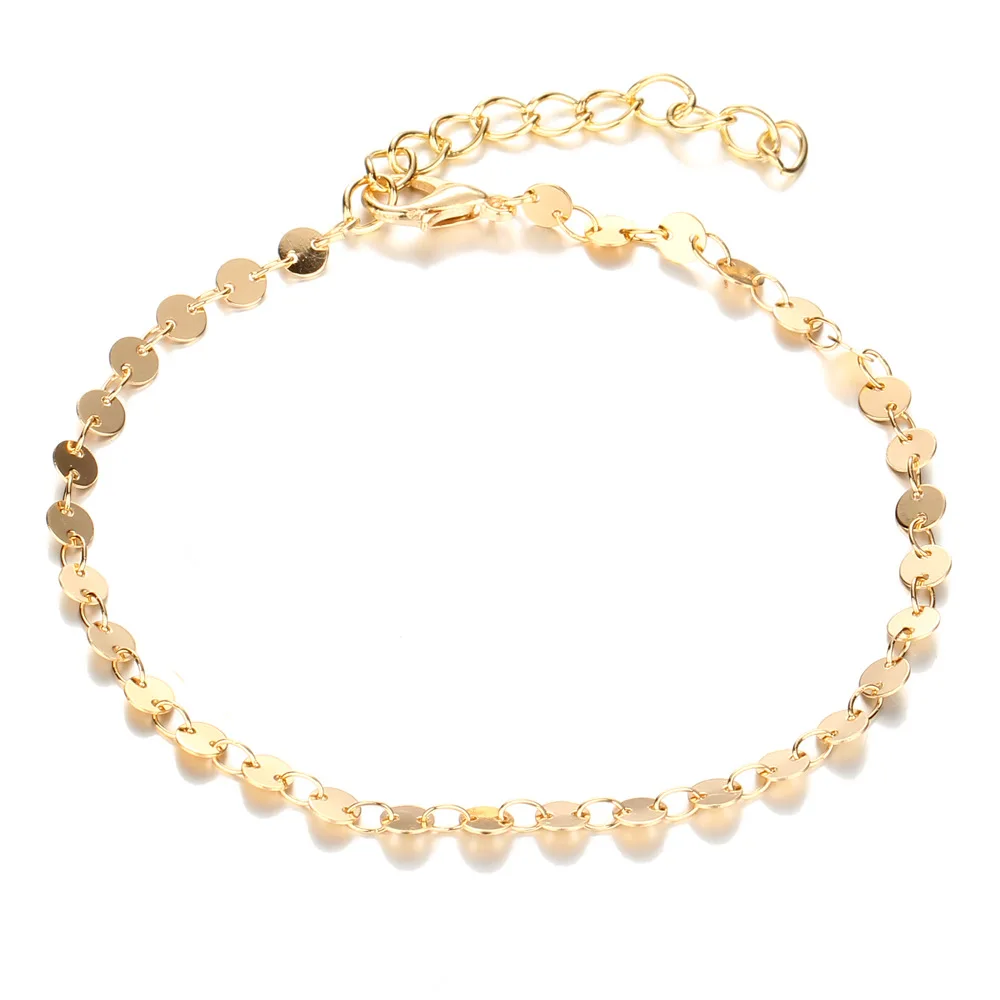 Fashion Foot Chain Jewelry Personality Simple Gold Silver Anklets for Women Retro Alloy Sequins Ankle Bracelets Femme
Fashion Foot Chain Jewelry Personality Simple Gold Silver Anklets for Women Retro Alloy Sequins Ankle Bracelets Femme