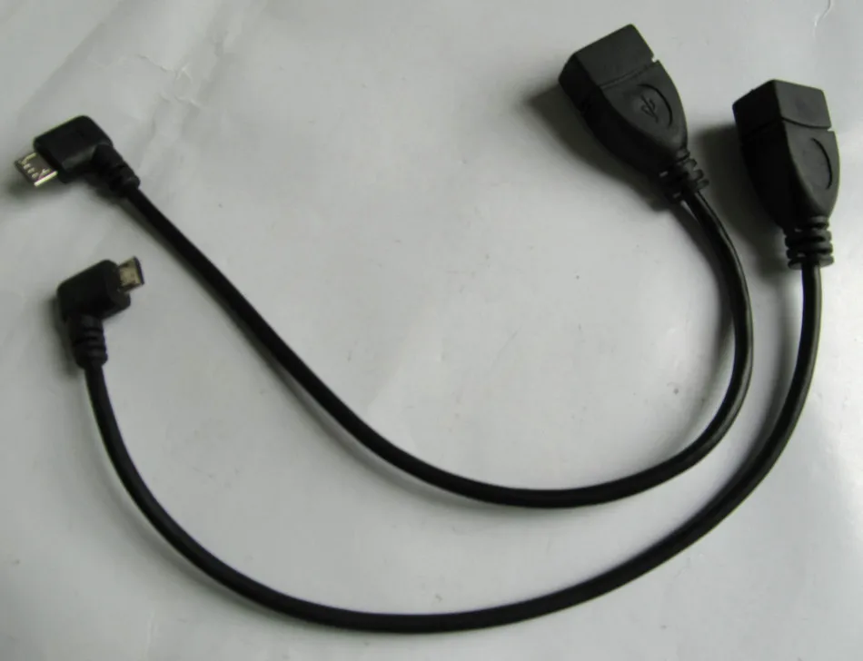 1 пара коротких переходников USB 2 0 A Female прямой к micro b 5p Male 90 с левым + правым углом
