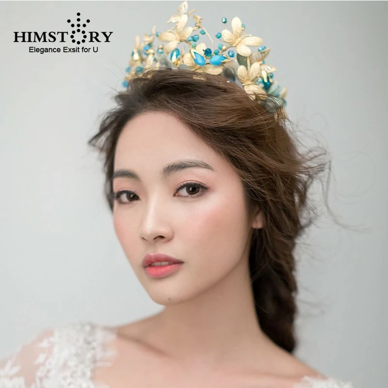 Himstory Retro European Baroque Blue Flower Brides Tiaras Crowns Gold Butterfly Headpieces Wedding Dresses Hair Accessories
Himstory Retro European Baroque Blue Flower Brides Tiaras Crowns Gold Butterfly Headpieces Wedding Dresses Hair Accessories