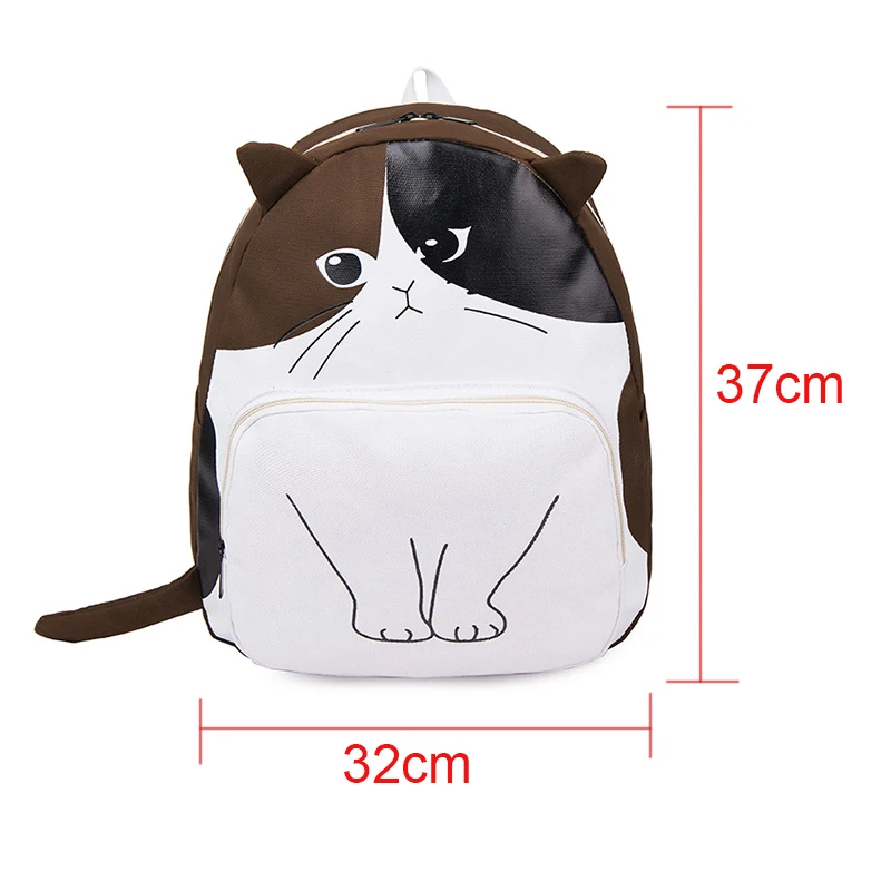 Cat Backpack Women Canvas Printing School Bags For Teenagers Ladies Travel Ear Bagpack mochila | Багаж и сумки